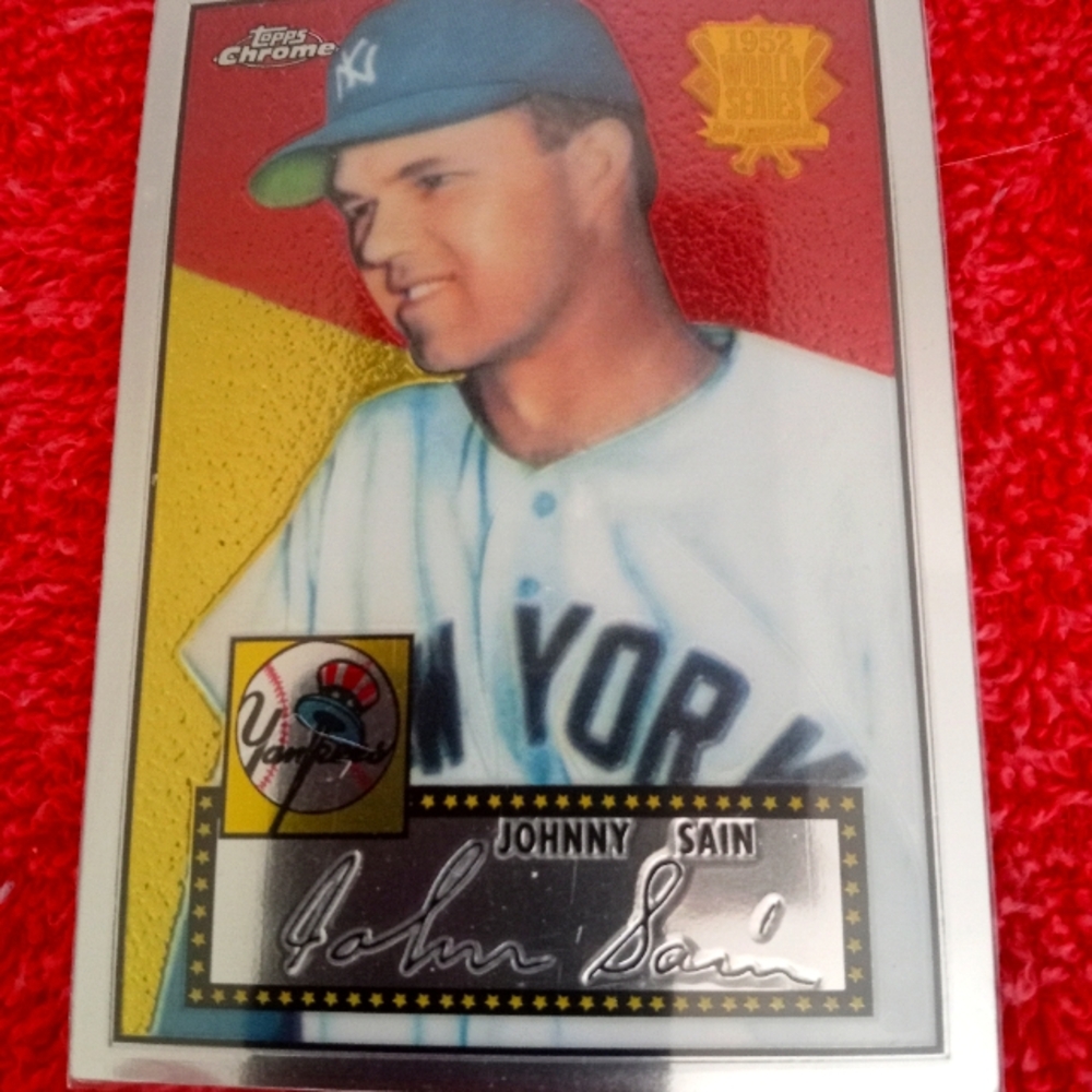 Topps Baseball Card with Red and White Design